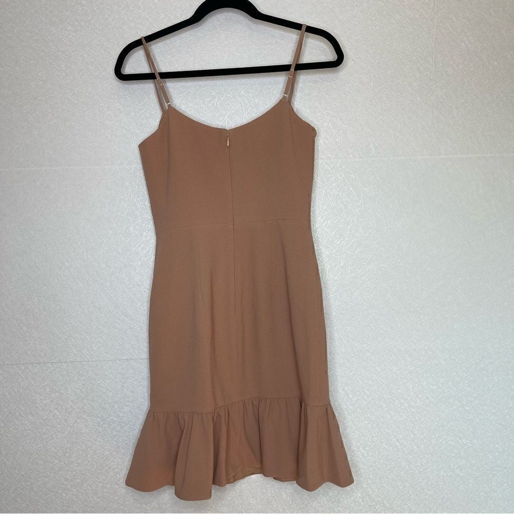 DRESS the Population Mira Ruffled Hem Dress TAN S - Picture 4 of 4